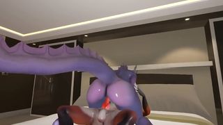 YIFFALICIOUS - SEXY DRAGON RIDES FEMBOY FOX - (3D ANIMATION FURRY YIFF)