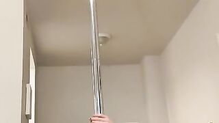 Sexy Teen Redhead Pole Dances and Strips