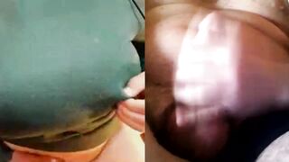 Antonella show her masturbation and man cum