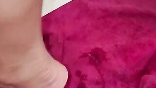 ANAL CREAMPIE & FARTING - Pushed cum out so HARD, it missed the toilet and made a MESS on the floor