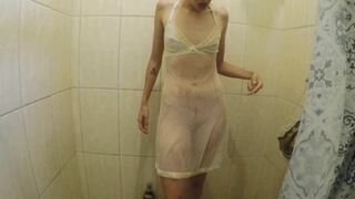 wet babydoll in the shower sexy and erotic girlfriend