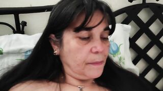 Mommy after hard sex with cumshot hairy pussy