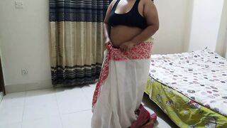 Desi 55-Year-Old (Maa) Was Wearing Saree At Room When Her (Beta) Came And Chudai Jabardasti - Hindi Sex