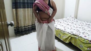 Desi 55-Year-Old (Maa) Was Wearing Saree At Room When Her (Beta) Came And Chudai Jabardasti - Hindi Sex