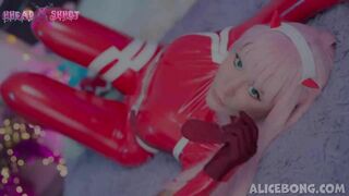 Juicy Zero Two fuck her anal with huge dildo AliceBong