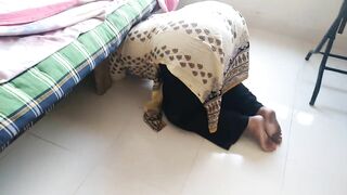 Desi Stepmom Gets Stuck While Sweeping Under The Bed When Stepson Fucks Her And Cum Out Her Big Ass - Family Sex