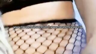 OF Girl Lara Schriever leaked - wet T-Shirt Big Boobs; fingering thru fishnet, selfplay/masturbation