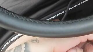 Step mom hand slip under step son underwear making him cum on steering wheel in the car