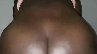 Petite Ebony Bouncing Ass On White Cock