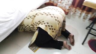 Indian maid gets stuck under the bed while cleaning the house, I fucked her Rough before helping her - Huge Ass Cum