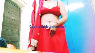 Geetha masturbating and rubbing her pussy with hot audio in telugu