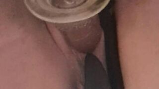 Milf putting plug in her big ass creamy pussy dildo fuck