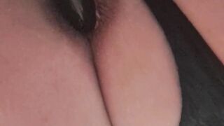 Milf putting plug in her big ass creamy pussy dildo fuck