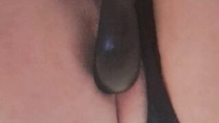 Milf putting plug in her big ass creamy pussy dildo fuck