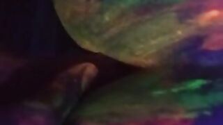 Dirty Slut Gets Some Glowing Cum In her Painted Pussy