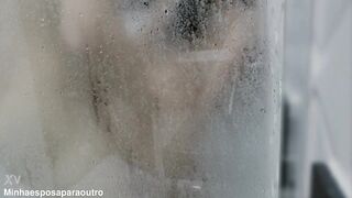 Boy lets sexy wife take a shower at his place and fuck hard with no condoms Karina and Lucas