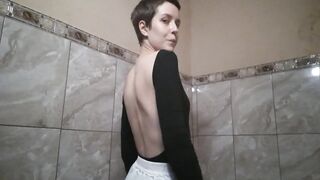 Quick innocent show in a public toilet