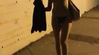 Wife strips down to heels on parkway