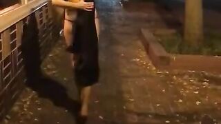 Wife strips down to heels on parkway