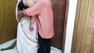 Desi 55 year old tamil Priya aunty fucked by neighbor while sweeping house - Hindi Clear Audio