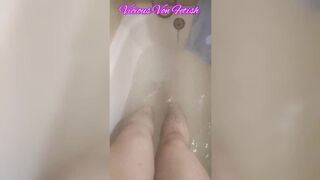 Foot fetish and hair fetish in my friend's bathtub