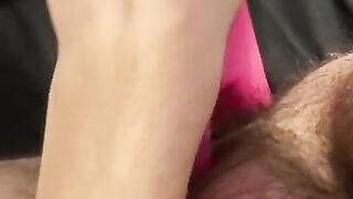 Beautiful Hairy Trans Girl Gives Herself an anal orgasm