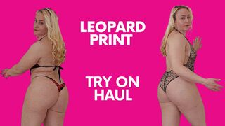 Leopard lingerie try on, nude video