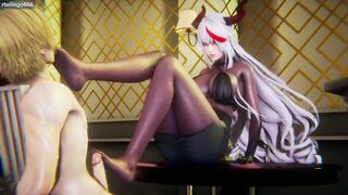 Azur Lane - Agir × Black Stockings × Footjob