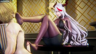 Azur Lane - Agir × Black Stockings × Footjob