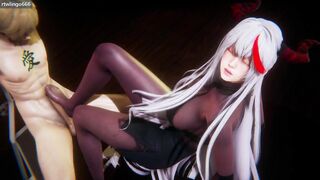 Azur Lane - Agir × Black Stockings × Footjob