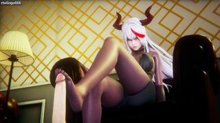 Azur Lane - Agir × Black Stockings × Footjob