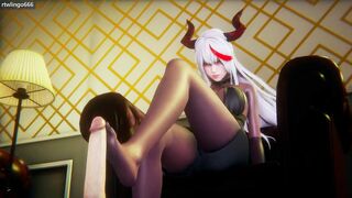 Azur Lane - Agir × Black Stockings × Footjob