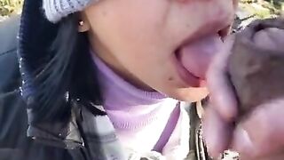 Rich blowjob in the mountains, he cums in my mouth - COUPLEPSZ