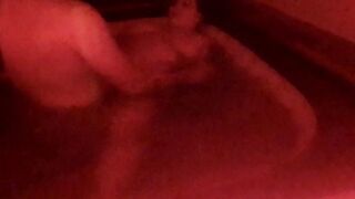 Bouncing big tits in hot tub