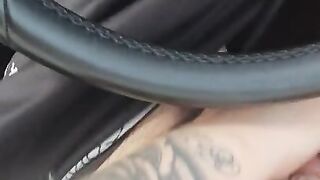 Step mom pulled out step son dick from his pants in the car