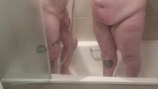 BBW being naughty in shower with partner