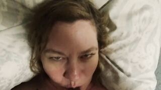 BELLY CUMSHOT, for cute BBW while eating chocolate