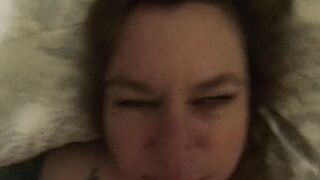 BELLY CUMSHOT, for cute BBW while eating chocolate