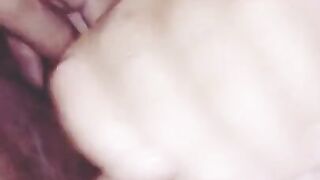 My nerdy curvy girl stepmom gives me a blowjob and I cum on her glasses. Close up