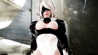 Nier Automata - 2B Riding and Creampied in Camp (4K Animation with Sound)