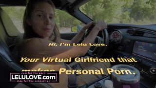 Sexy babe doing live video podcast while driving loud corvette, hubby records from passenger about nudist resort - Lelu Love