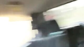 Cumming hard inside my pregnant BBW girlfriend in the backseat of the van in public