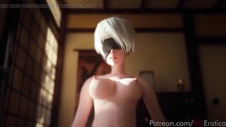 NieR:Automata 3D porn: 2B Riding Cowgirl