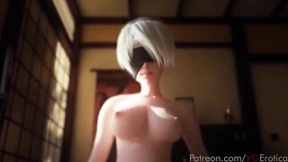 NieR:Automata 3D porn: 2B Riding Cowgirl