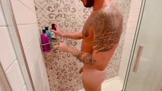 Fit, hot and tatted Parker Savage gets wet and soapy in the shower