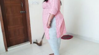 Saudi 19y old sexy maid fucked by owner's 18y old son while she sweeping the house (Huge Boobs & Huge Ass) softcore fuck