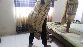 18y old Desi hot neighbor Ayesha Bhabhi's hands tied & fucked in room when her husband was not home - Huge cum wild