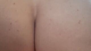 Back POV golden shower on husband (his view)