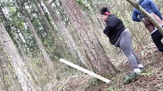 Sexy preggo bbw takes huge creampie in nature