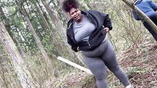 Sexy preggo bbw takes huge creampie in nature